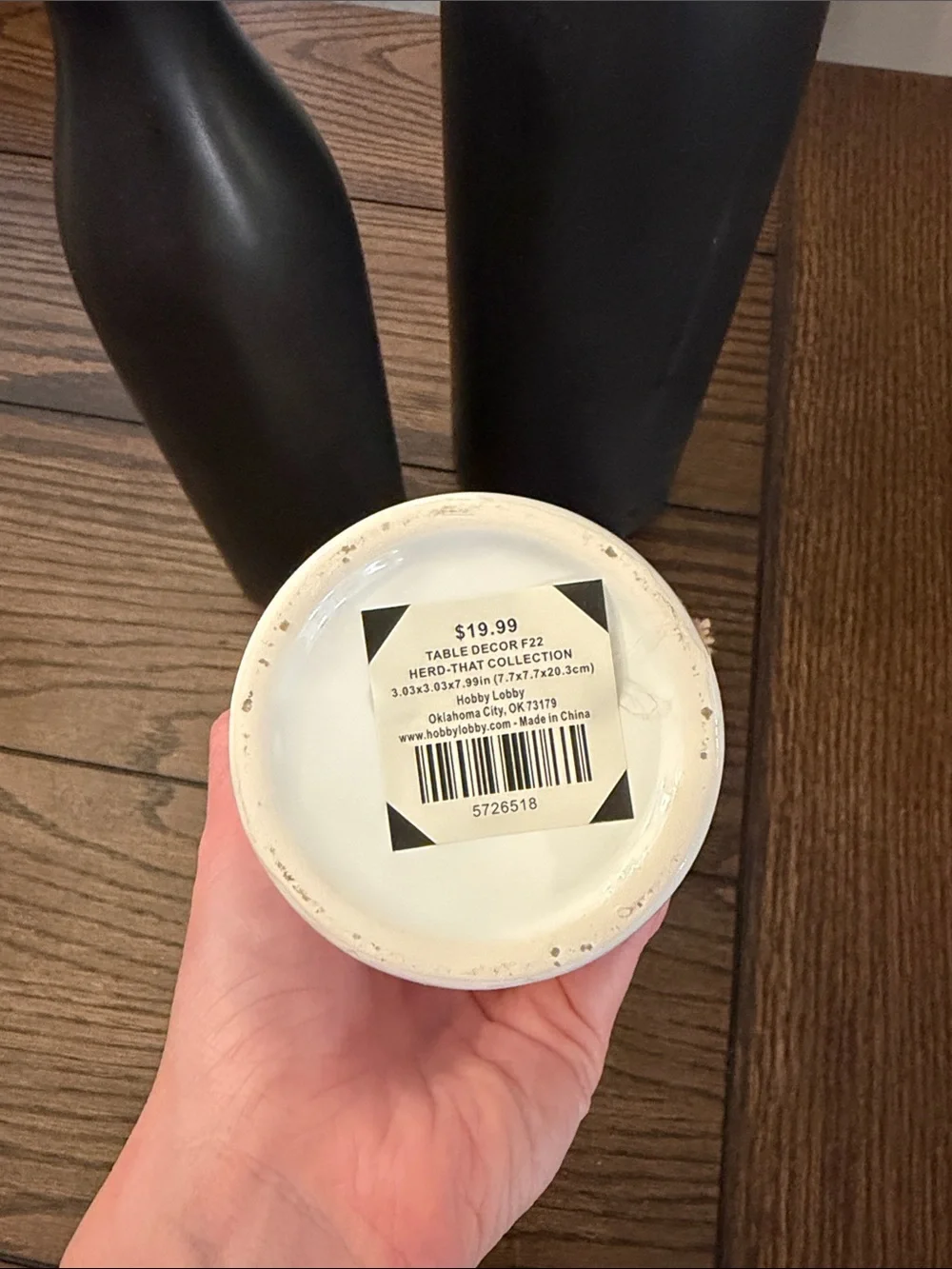 Hobby Lobby Black and White Ceramic Vase Trio